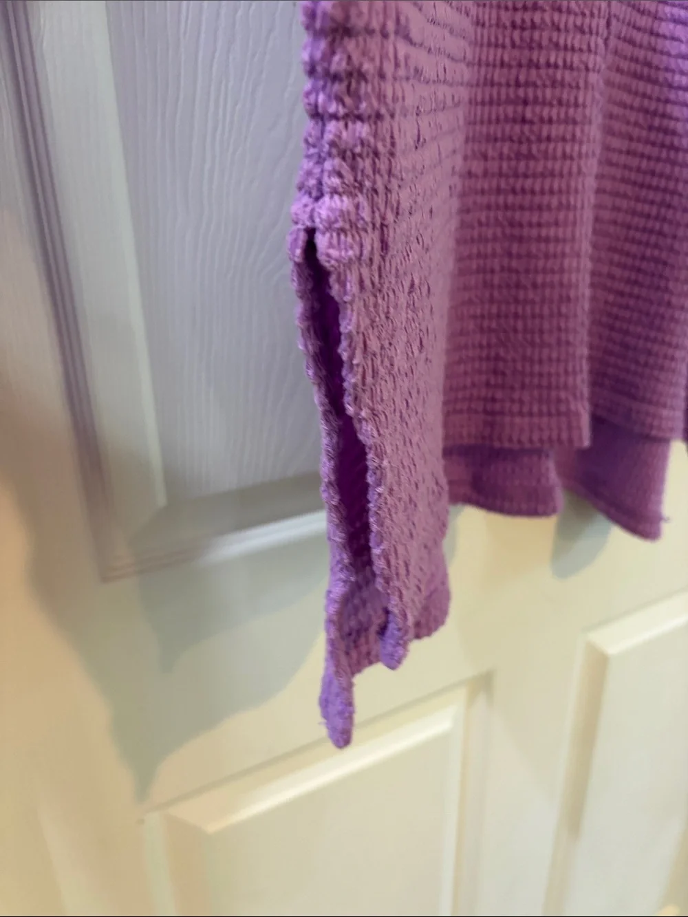 Zenana Outfitters Purple Waffle Knit Scoop Neck Sweater